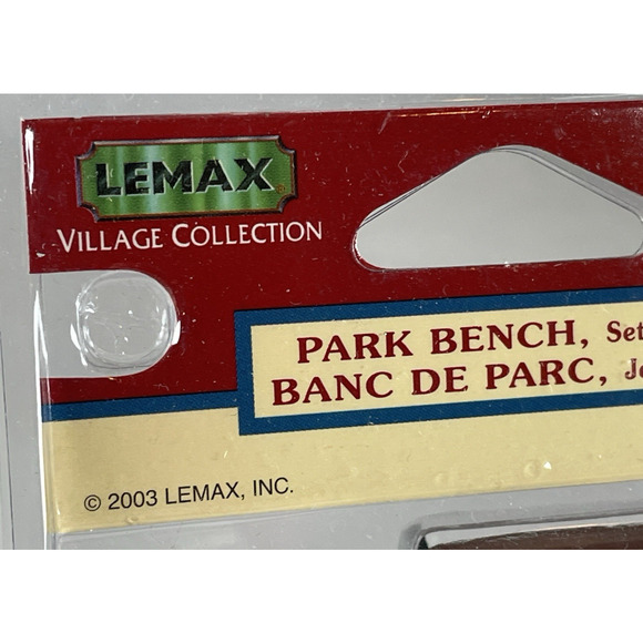 Lemax Town Park Bench Brown Black Christmas Village Accessory 34895 Vtg 2003 - Picture 5 of 5